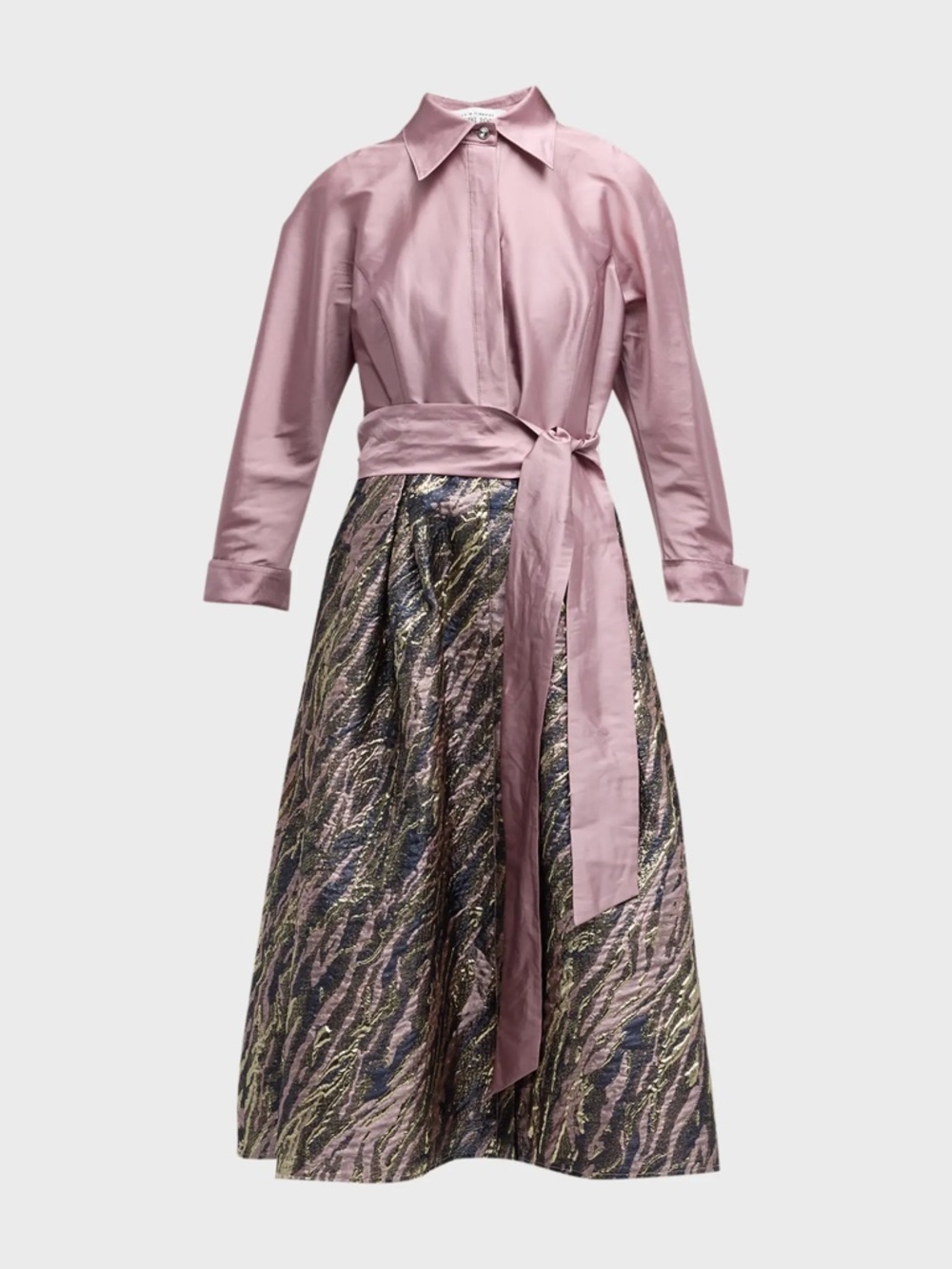 Teri Jon by Rickie Freeman Size 18 Taffeta Belted, Metallic Jacquard formal